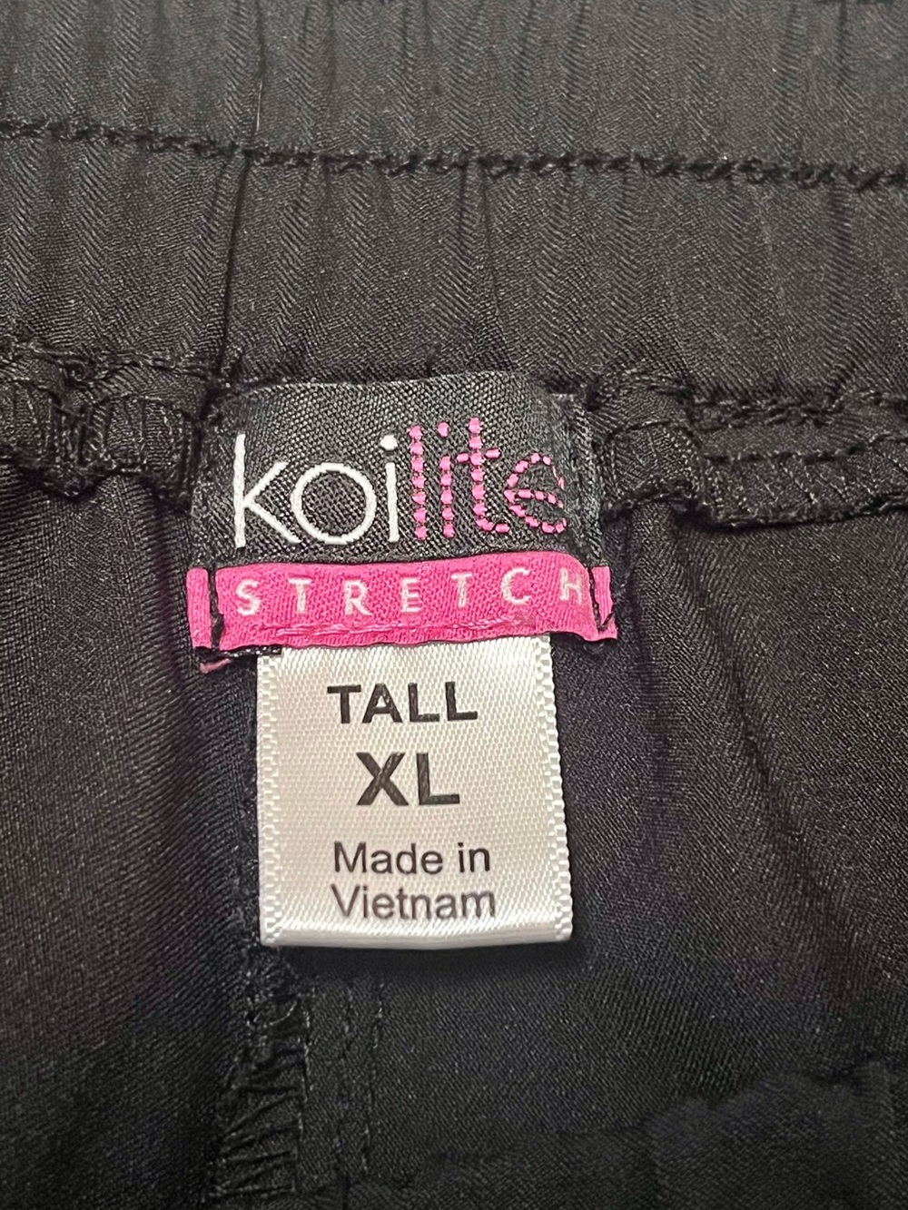 Koi Lite Stretch Tall XL Black Womens Scrub Bottoms